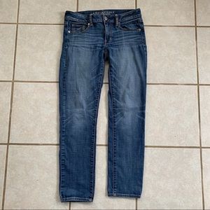 american eagle skinny short jeans medium wash sz 6
